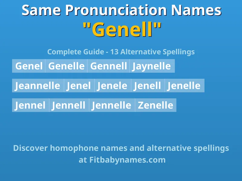 Infographic: Genell same pronunciation names, similar names, and homophone names
