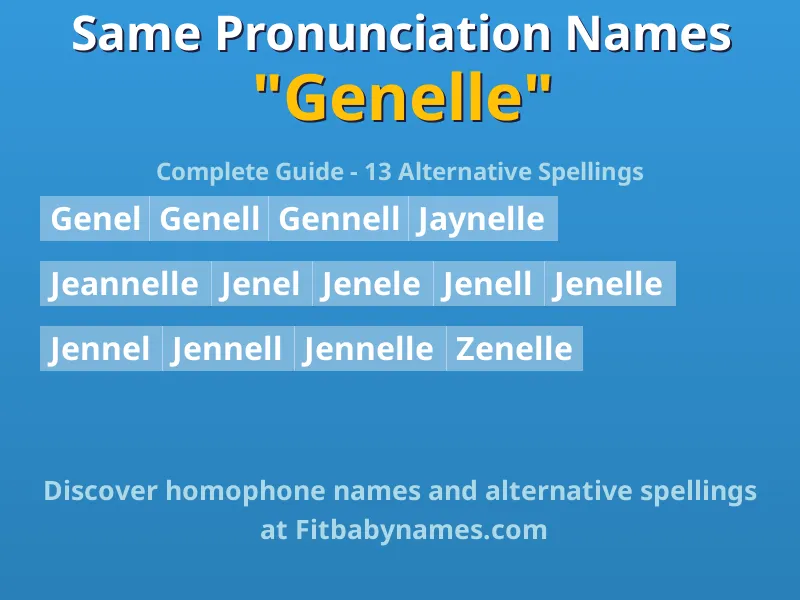 Infographic: Genelle same pronunciation names, similar names, and homophone names