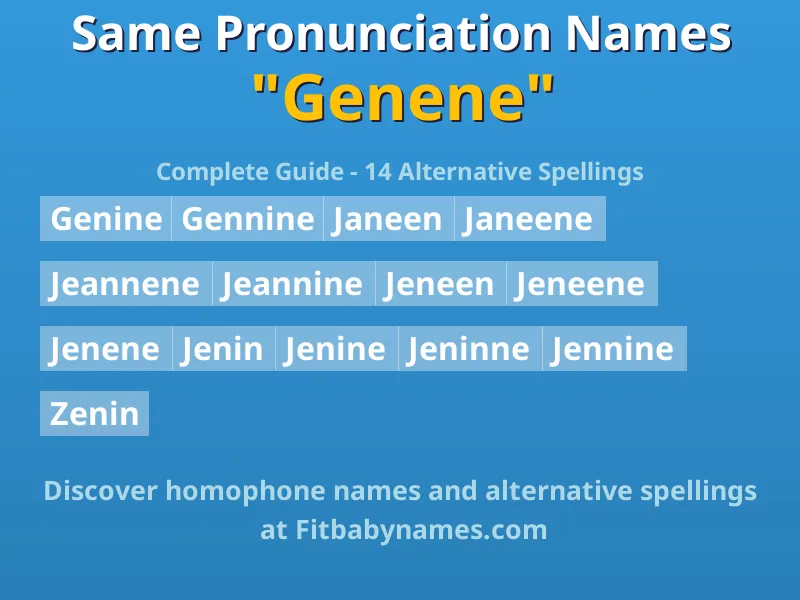 Infographic: Genene same pronunciation names, similar names, and homophone names