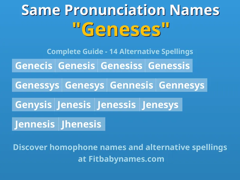 Infographic: Geneses same pronunciation names, similar names, and homophone names