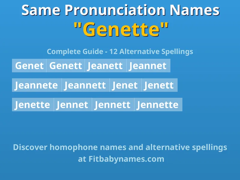 Infographic: Genette same pronunciation names, similar names, and homophone names