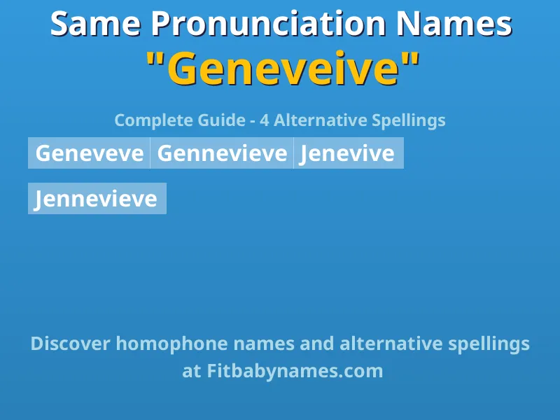 Infographic: Geneveive same pronunciation names, similar names, and homophone names