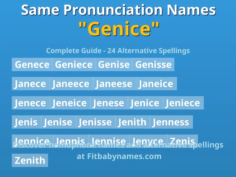 Infographic: Genice same pronunciation names, similar names, and homophone names