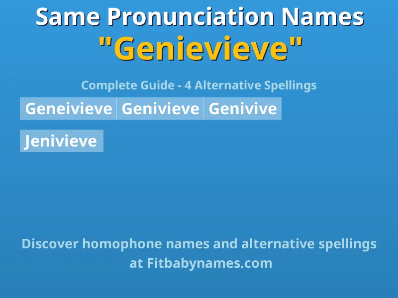 Infographic: Genievieve same pronunciation names, similar names, and homophone names