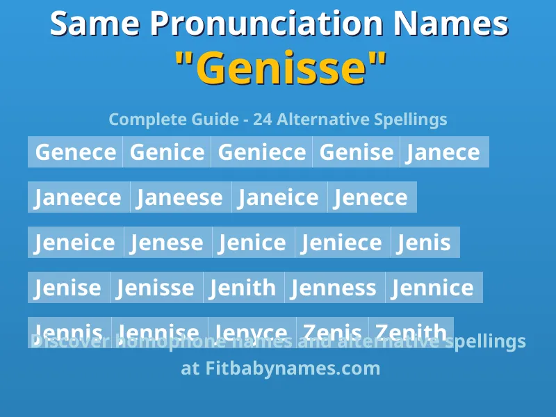 Infographic: Genisse same pronunciation names, similar names, and homophone names