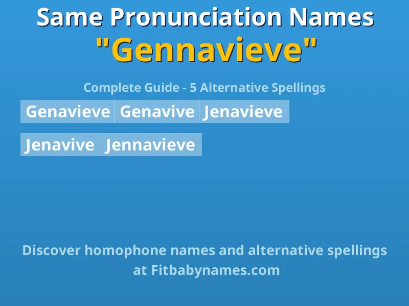 Infographic: Gennavieve same pronunciation names, similar names, and homophone names