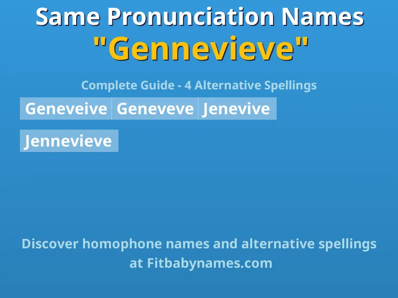 Infographic: Gennevieve same pronunciation names, similar names, and homophone names