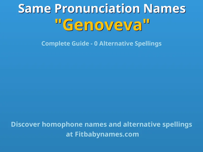 Infographic: Genoveva same pronunciation names, similar names, and homophone names