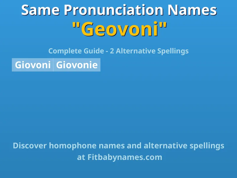 Infographic: Geovoni same pronunciation names, similar names, and homophone names