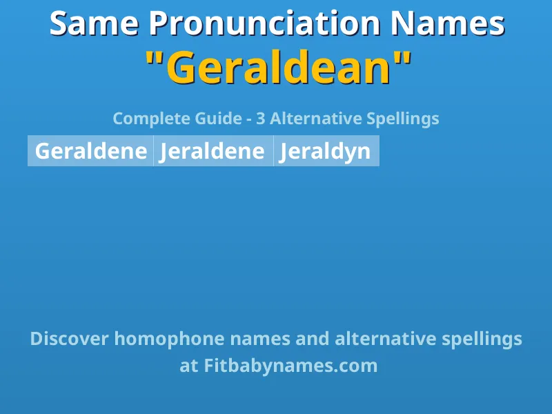 Infographic: Geraldean same pronunciation names, similar names, and homophone names