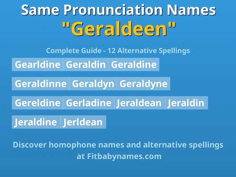 Infographic: Geraldeen same pronunciation names, similar names, and homophone names