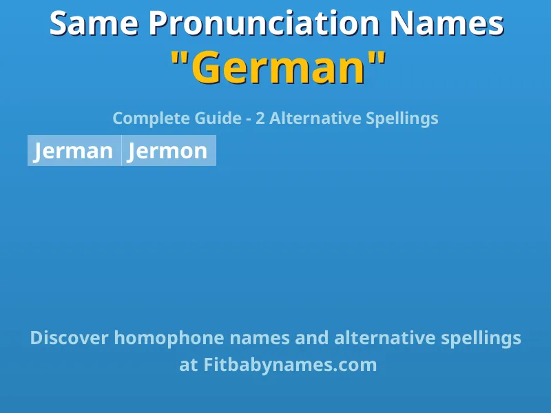 Infographic: German same pronunciation names, similar names, and homophone names