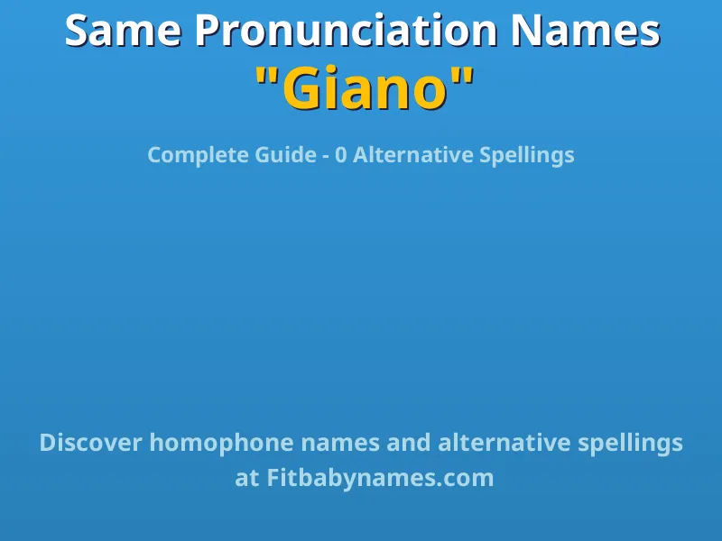 Infographic: Giano same pronunciation names, similar names, and homophone names