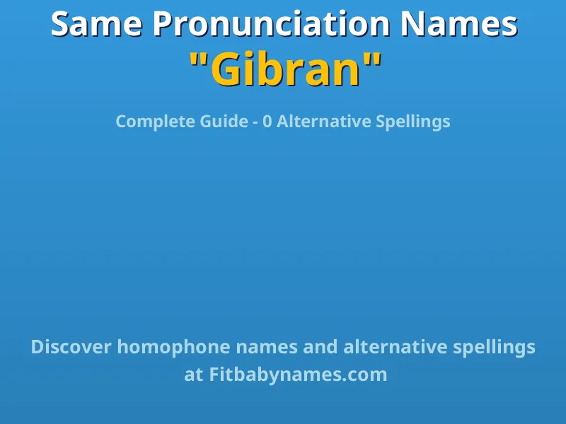Infographic: Gibran same pronunciation names, similar names, and homophone names