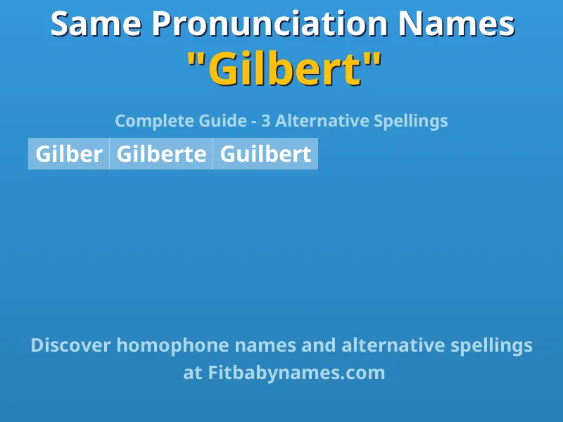 Infographic: Gilbert same pronunciation names, similar names, and homophone names