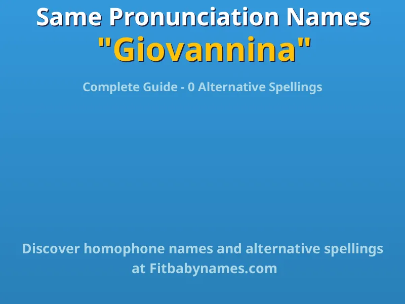 Infographic: Giovannina same pronunciation names, similar names, and homophone names