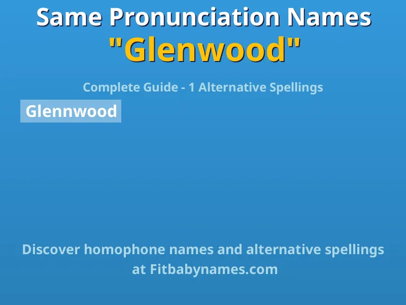 Infographic: Glenwood same pronunciation names, similar names, and homophone names