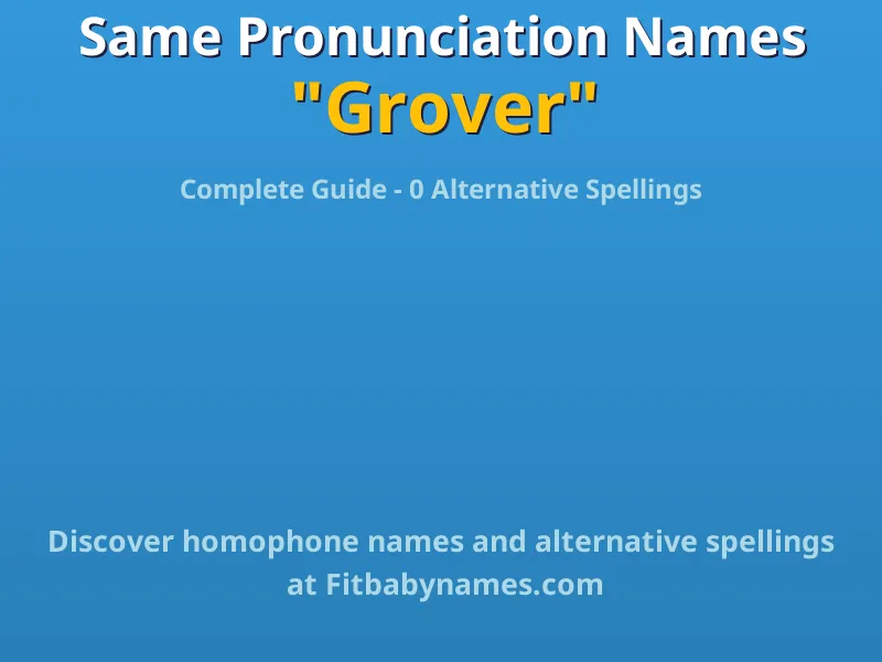 Infographic: Grover same pronunciation names, similar names, and homophone names