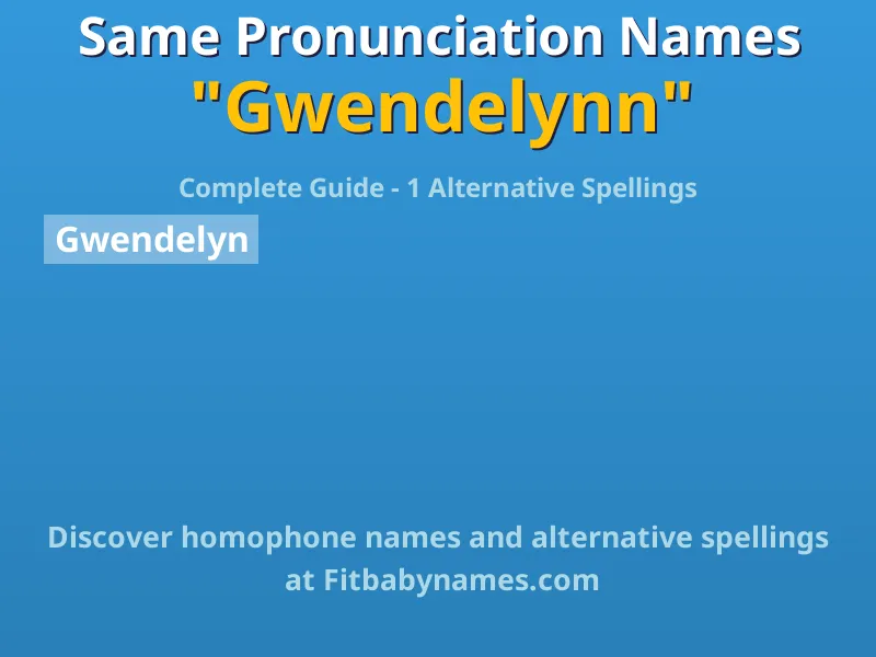 Infographic: Gwendelynn same pronunciation names, similar names, and homophone names