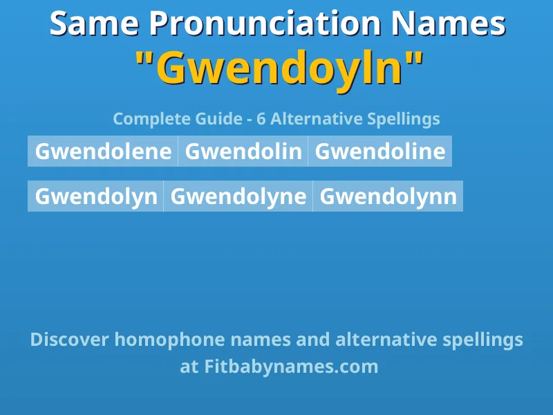 Infographic: Gwendoyln same pronunciation names, similar names, and homophone names