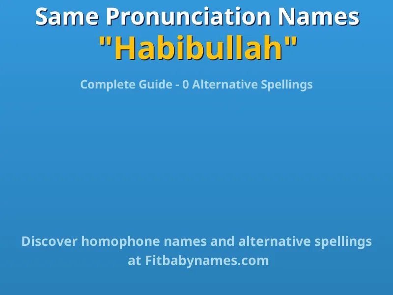 Infographic: Habibullah same pronunciation names, similar names, and homophone names