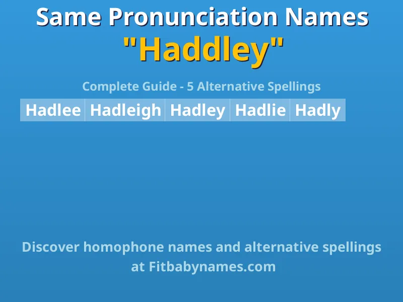 Infographic: Haddley same pronunciation names, similar names, and homophone names