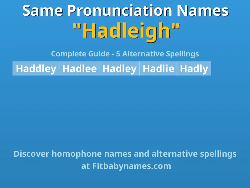 Infographic: Hadleigh same pronunciation names, similar names, and homophone names