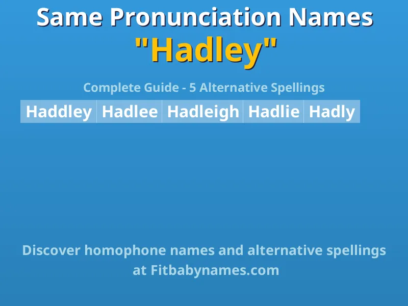 Infographic: Hadley same pronunciation names, similar names, and homophone names