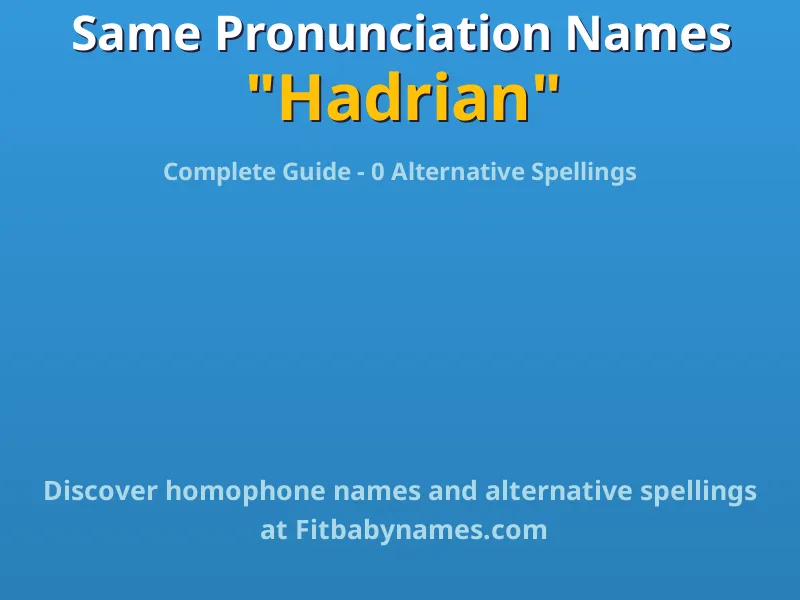 Infographic: Hadrian same pronunciation names, similar names, and homophone names