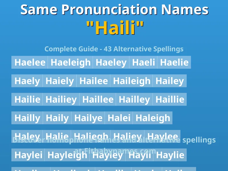 Infographic: Haili same pronunciation names, similar names, and homophone names