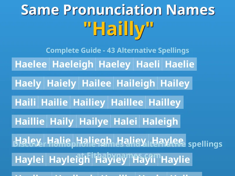 Infographic: Hailly same pronunciation names, similar names, and homophone names