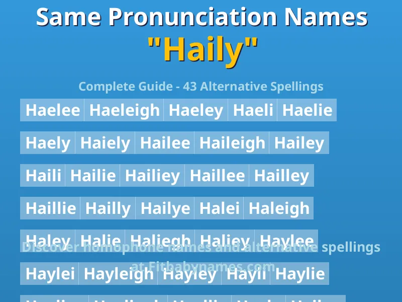 Infographic: Haily same pronunciation names, similar names, and homophone names