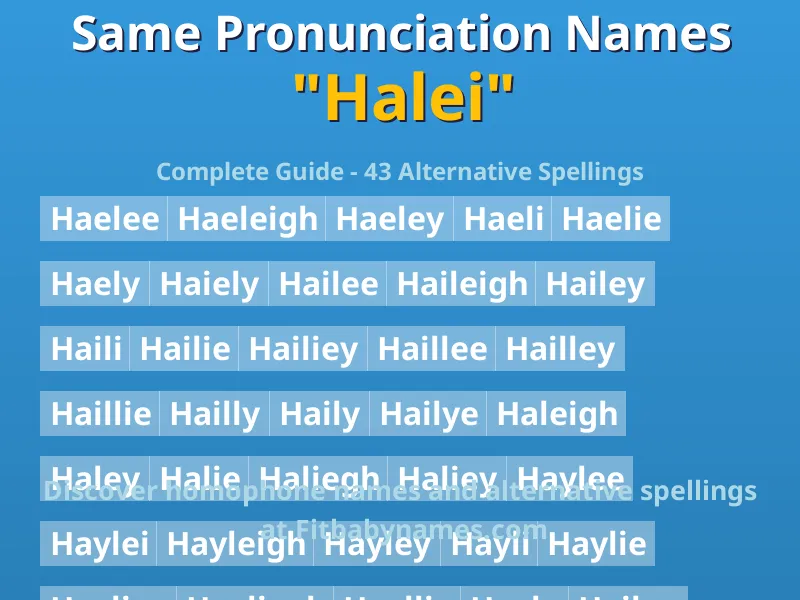 Infographic: Halei same pronunciation names, similar names, and homophone names
