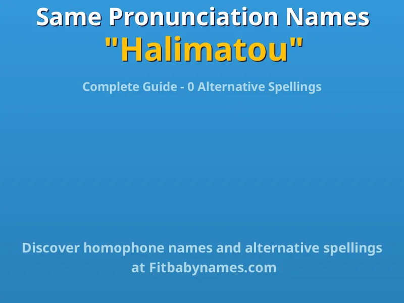 Infographic: Halimatou same pronunciation names, similar names, and homophone names