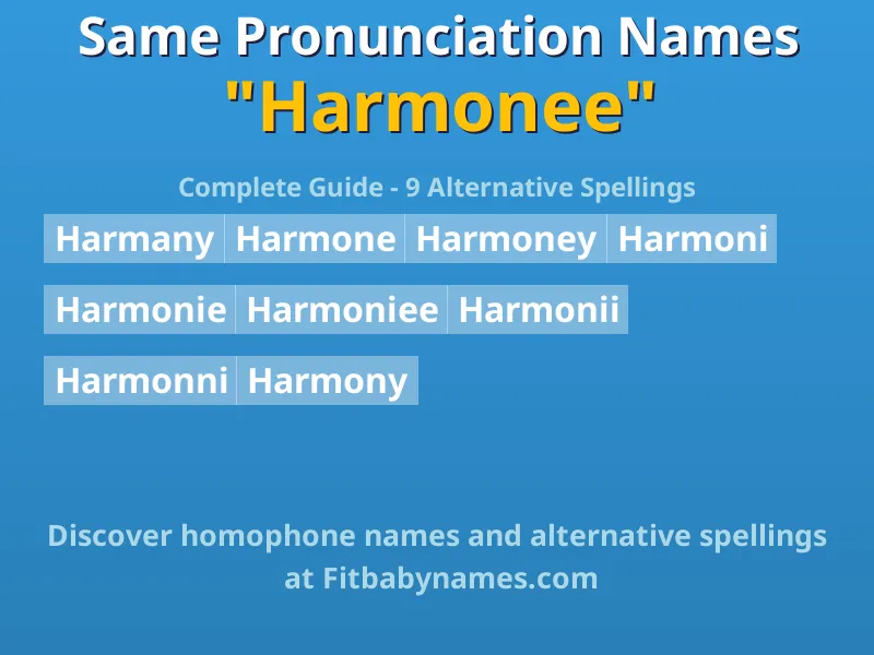Infographic: Harmonee same pronunciation names, similar names, and homophone names