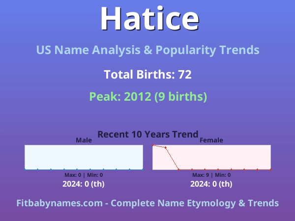 Infographic: Hatice name meaning, origin, and popularity trends in the United States (US baby name analysis chart)