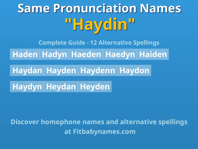 Infographic: Haydin same pronunciation names, similar names, and homophone names