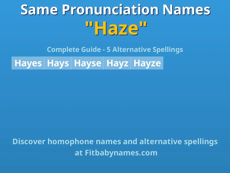 Infographic: Haze same pronunciation names, similar names, and homophone names