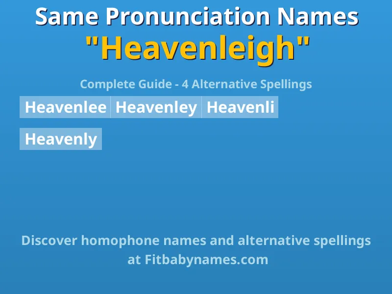 Infographic: Heavenleigh same pronunciation names, similar names, and homophone names