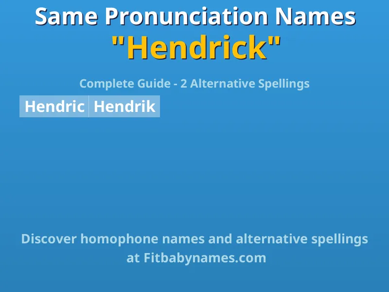 Infographic: Hendrick same pronunciation names, similar names, and homophone names