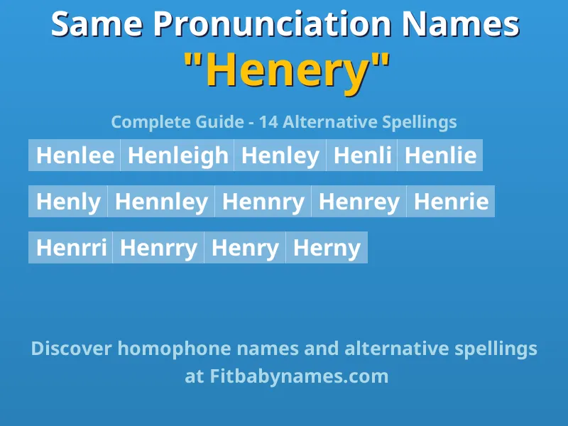 Infographic: Henery same pronunciation names, similar names, and homophone names