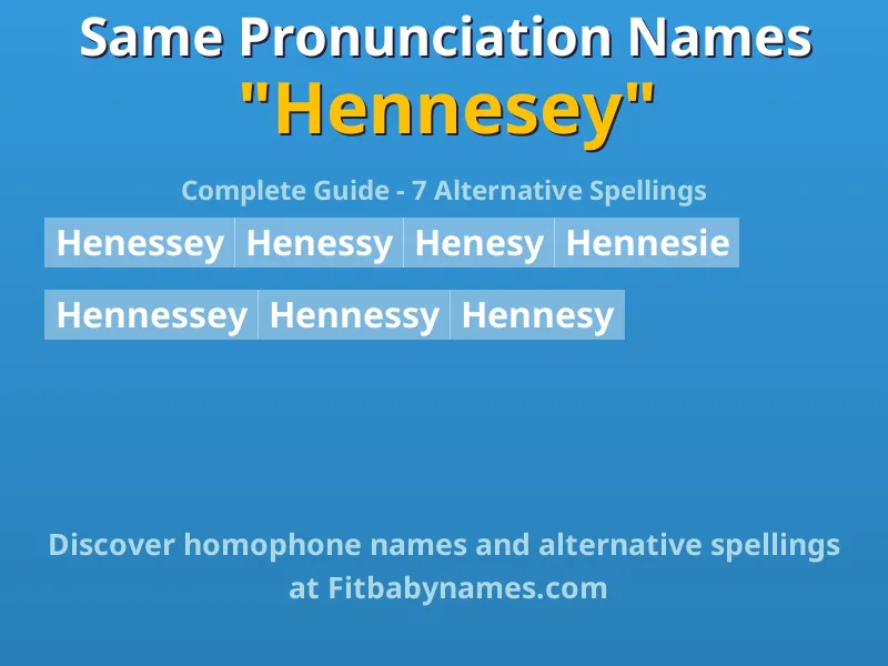 Infographic: Hennesey same pronunciation names, similar names, and homophone names