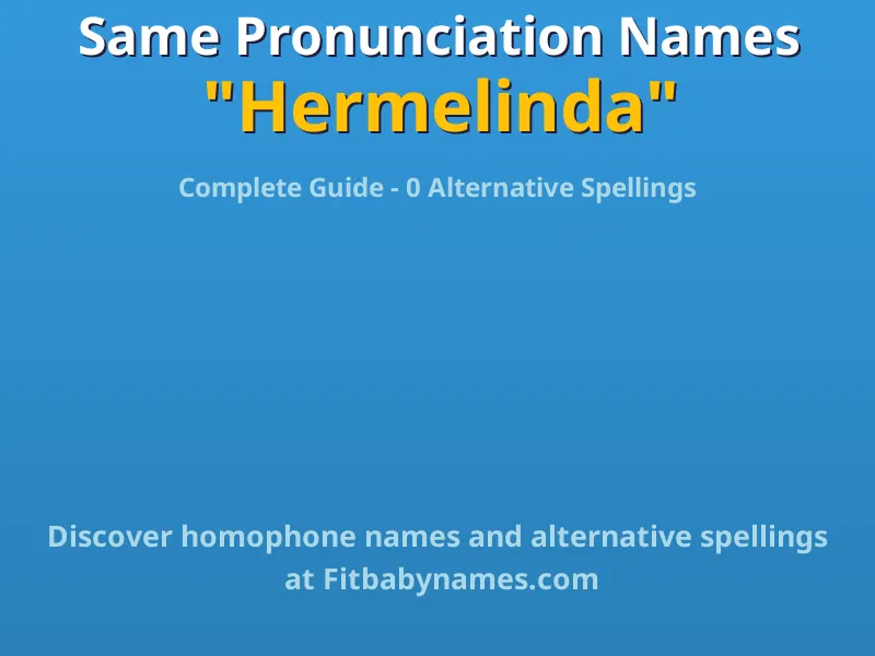 Infographic: Hermelinda same pronunciation names, similar names, and homophone names