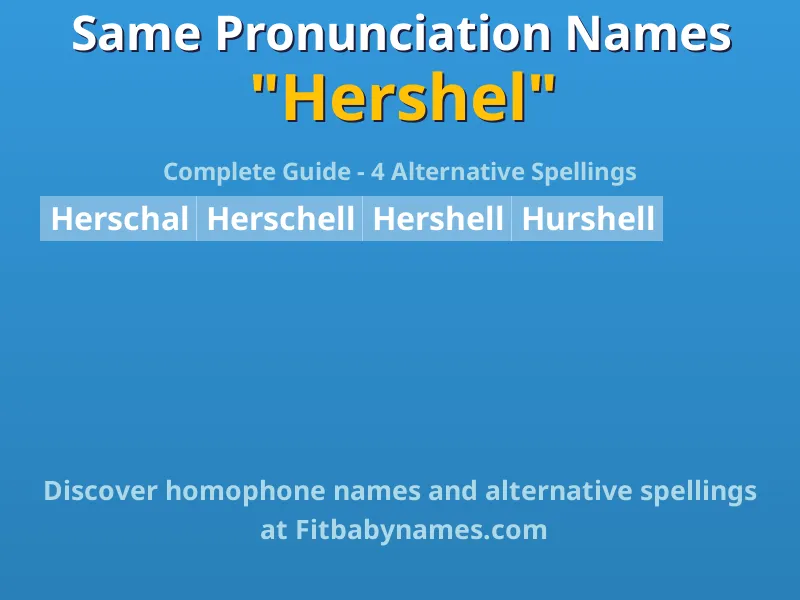 Infographic: Hershel same pronunciation names, similar names, and homophone names