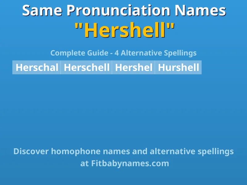 Infographic: Hershell same pronunciation names, similar names, and homophone names
