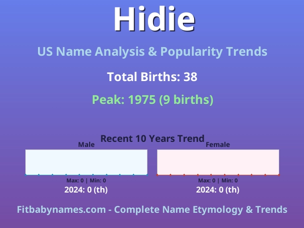 Infographic: Hidie name meaning, origin, and popularity trends in the United States (US baby name analysis chart)