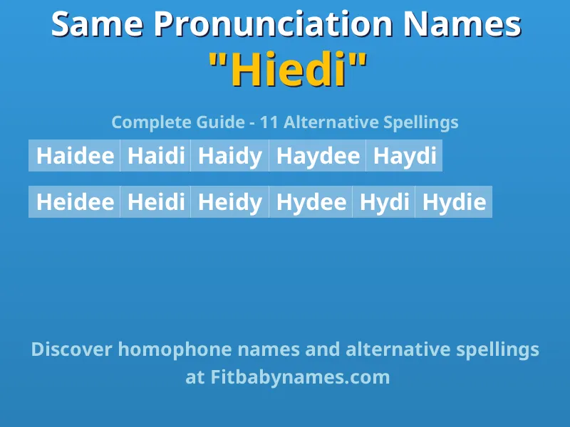 Infographic: Hiedi same pronunciation names, similar names, and homophone names