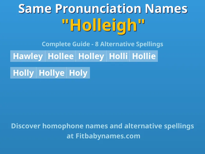 Infographic: Holleigh same pronunciation names, similar names, and homophone names