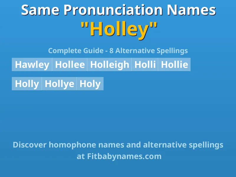 Infographic: Holley same pronunciation names, similar names, and homophone names