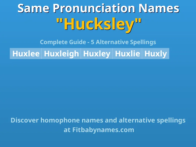Infographic: Hucksley same pronunciation names, similar names, and homophone names